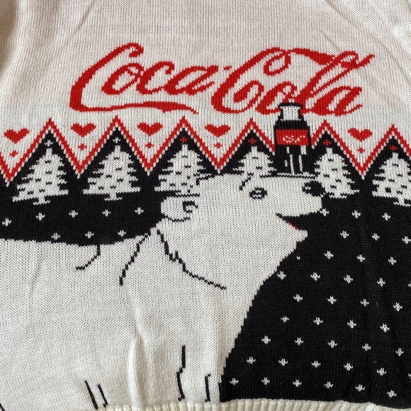 Coca Cola Women's Polar Bear Sweater - Red, Black, and White - Picture 3 of 5